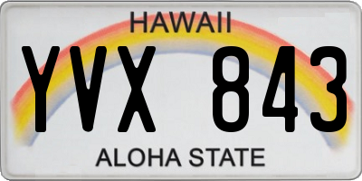 HI license plate YVX843
