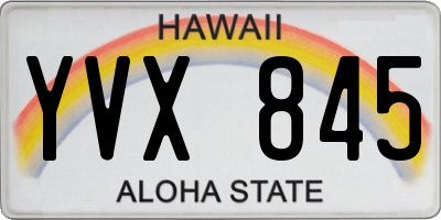 HI license plate YVX845