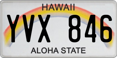 HI license plate YVX846