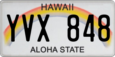 HI license plate YVX848