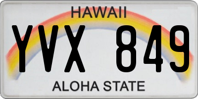 HI license plate YVX849