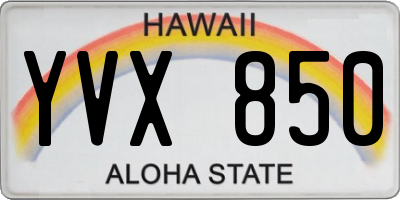 HI license plate YVX850