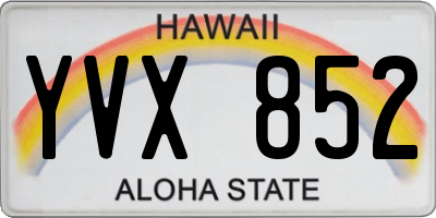 HI license plate YVX852