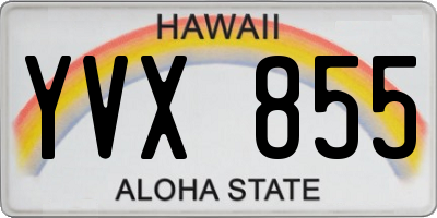 HI license plate YVX855