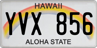 HI license plate YVX856