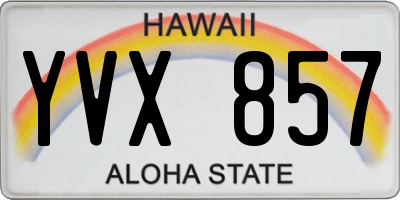HI license plate YVX857