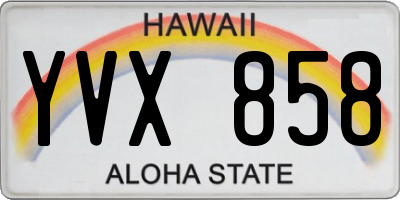 HI license plate YVX858