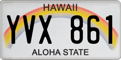 HI license plate YVX861