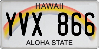 HI license plate YVX866