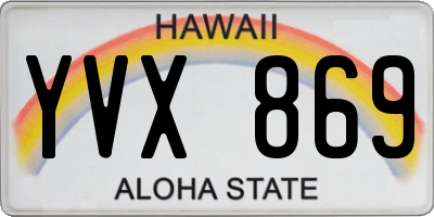 HI license plate YVX869