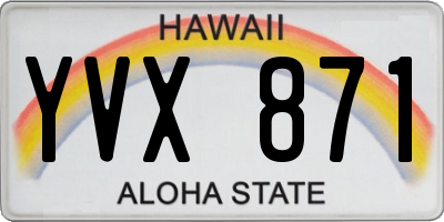 HI license plate YVX871