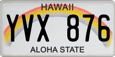 HI license plate YVX876