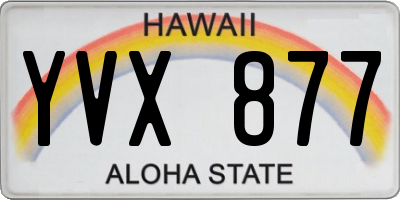 HI license plate YVX877
