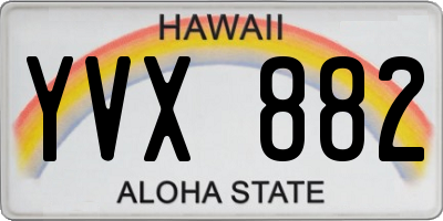 HI license plate YVX882