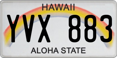 HI license plate YVX883