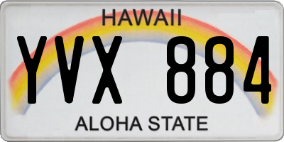 HI license plate YVX884