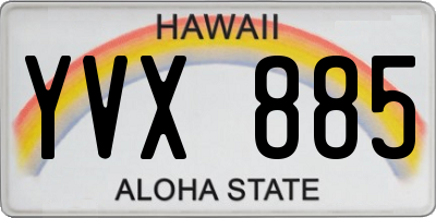 HI license plate YVX885