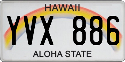 HI license plate YVX886