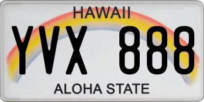 HI license plate YVX888