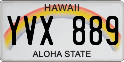 HI license plate YVX889