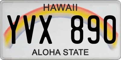HI license plate YVX890