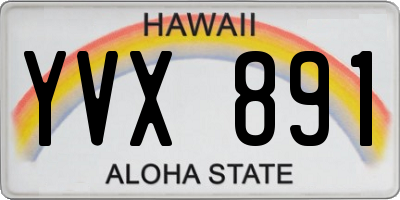 HI license plate YVX891