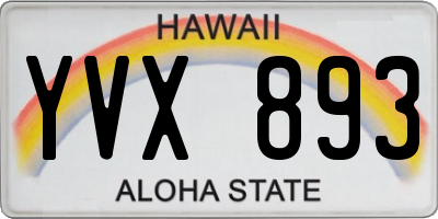 HI license plate YVX893