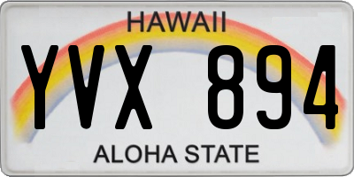 HI license plate YVX894