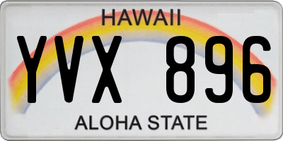 HI license plate YVX896