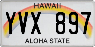 HI license plate YVX897