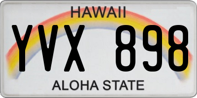 HI license plate YVX898