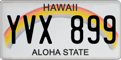 HI license plate YVX899