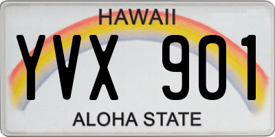 HI license plate YVX901