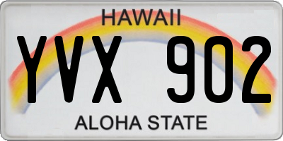 HI license plate YVX902