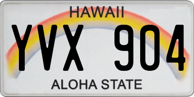 HI license plate YVX904