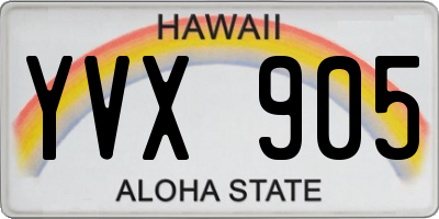 HI license plate YVX905