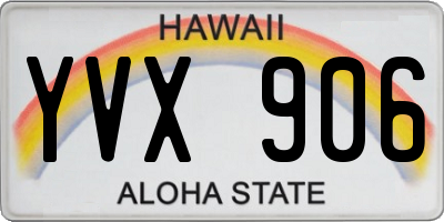 HI license plate YVX906