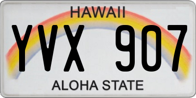 HI license plate YVX907