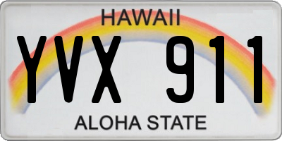 HI license plate YVX911