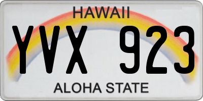 HI license plate YVX923