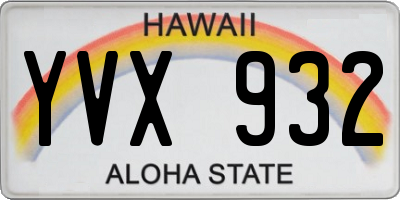 HI license plate YVX932