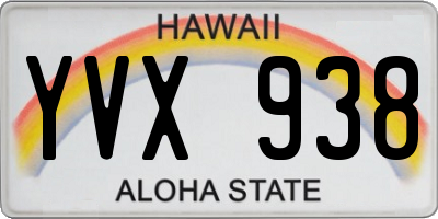HI license plate YVX938