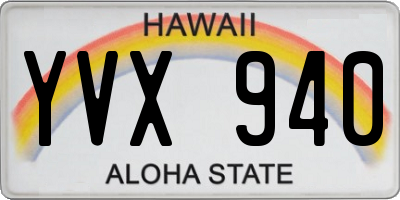 HI license plate YVX940