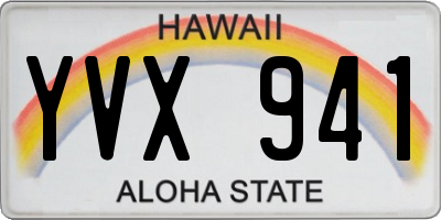 HI license plate YVX941