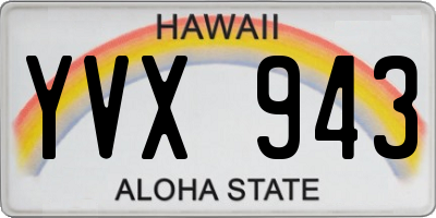 HI license plate YVX943