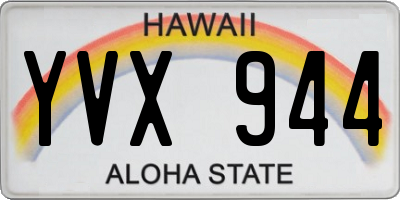 HI license plate YVX944