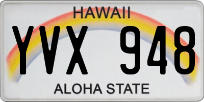 HI license plate YVX948