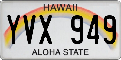 HI license plate YVX949