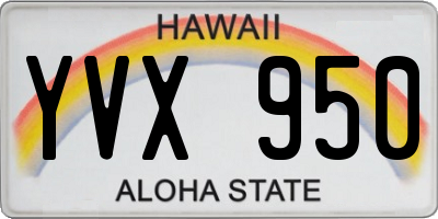 HI license plate YVX950