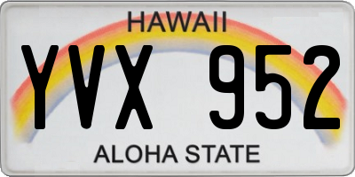 HI license plate YVX952
